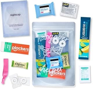 Hangover Kit (1 Pack) Pre Filled Party Favors, Goodie Bags, Gift for Bachelorette, Wedding, 21st Birthday, Girls Trip and All Celebrations