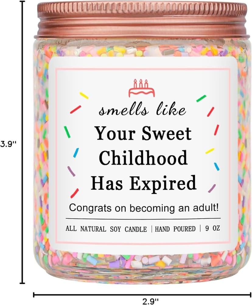 18 Year Old Birthday Gifts for Daughter, Friend, Sister, Niece, Creamy Vanilla with Sprinkles Homsolver 18th Birthday Gifts for Girls, 18th Birthday Decorations Candle B0DCB8F4K5