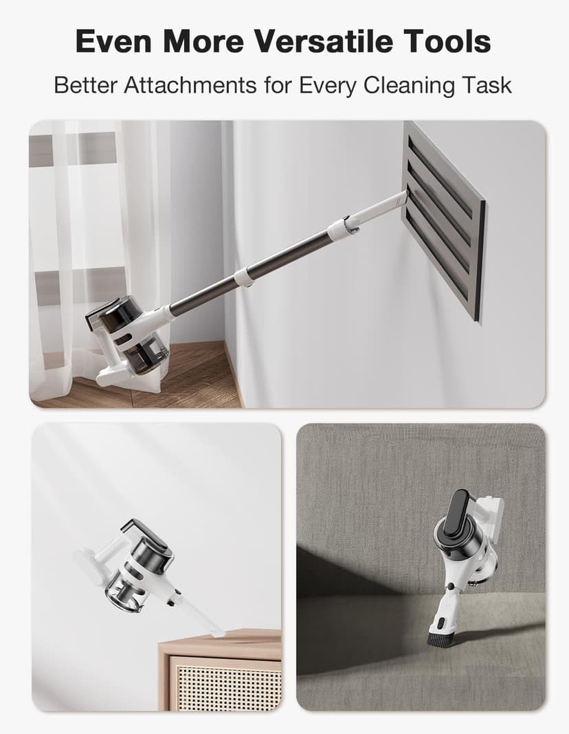 Maircle Cordless Stick Vacuum Cleaner for Home, Lightweight Rechargeable Vacuum with 55min Runtime, Powerful Suction, Green LED Headlight, 9-in-1 Pet Hair Carpet & Hardwood Floor Cleaner