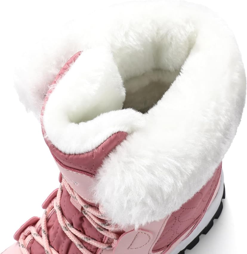 COOJOY Womens Waterproof Winter Snow Boots Warm Shoes Furry Mid Calf Lightweight Walking Hiking Booties