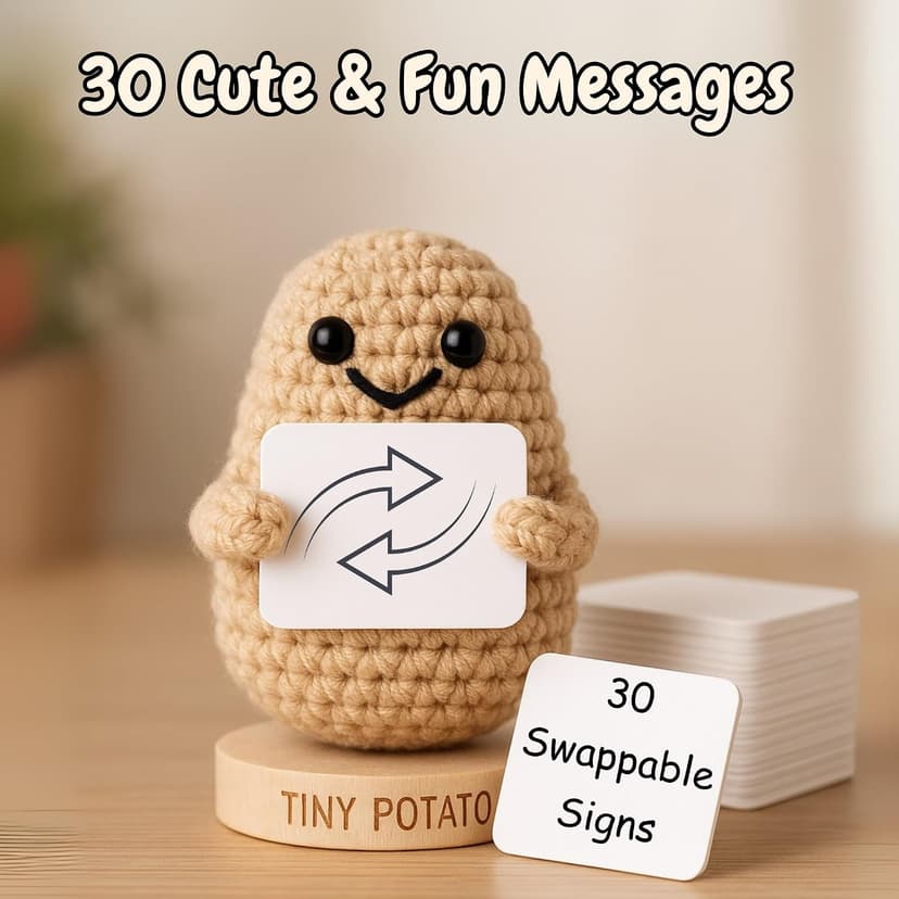 Mother In Law Gifts - Handmade Crochet Potato Doll with 30 Loving Signs for Mother In-Law, Birthday Appreciation for Mom In Law - Funny Bonus Mom Gifts for Women from Daughter or Son In Laws B0DVR67YS6