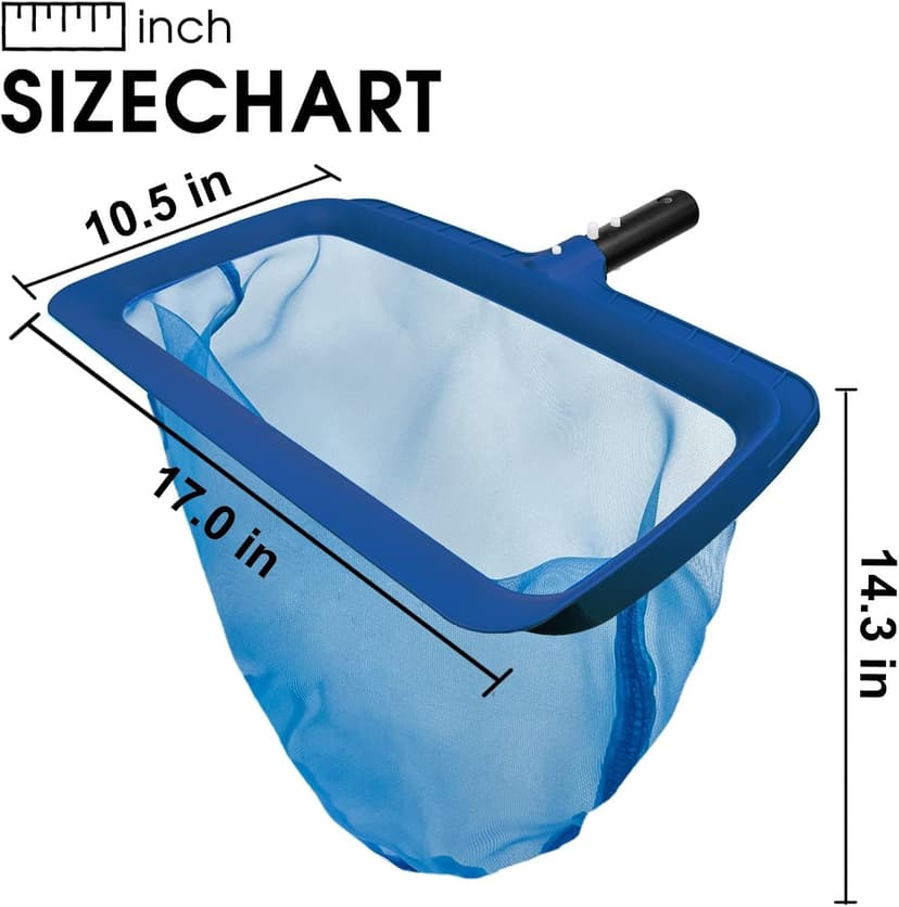 Poolvio Professional Pool Net, Upgraded Self-Repair Heavy Duty Nylon Mesh, Pool Skimmer Net with Extra Wide Scoop Edge, Pool Nets for Cleaning Leaves, Debris(No Pole)