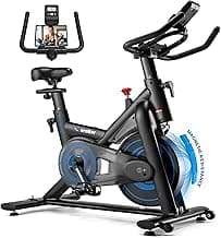 Exercise Bike for Home – 350LB Magnetic Resistance Indoor Cycling Bike, Silent Stationary Spin Bike with App Sync, Adjustable Seat, LCD Monitor, Smooth & Quiet for Cardio Workout