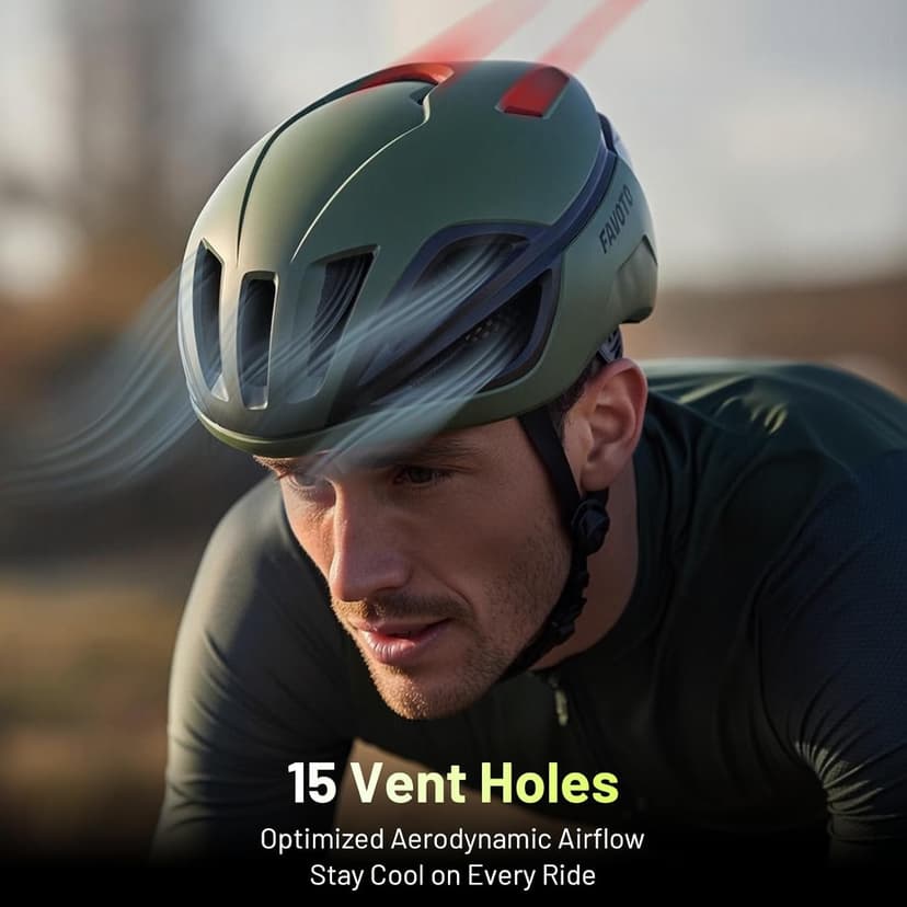 Favoto Adult Bike Helmet for Men & Women, Lightweight Cycling Helmet with Adjustable Fit, Sleek Streamlined Design, Road Commuter & Mountain Riding