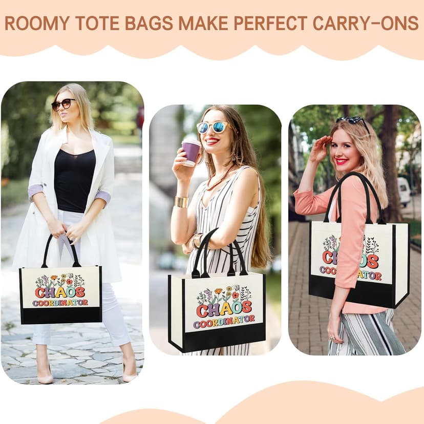 Chaos Coordinator Tote Bag Gifts for Women, Thank you Appreciation Gifts for Coworkers Boss Lady Manager Supervisor Wedding Planner Secretary Administrator Idea for Birthday Christmas