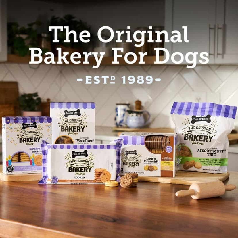 Three Dog Bakery CinnaMutt Roll Crunch, 5 oz Festive Dog Bones, Holiday & Christmas Dog Training Treats, Puppy Training Rewards
