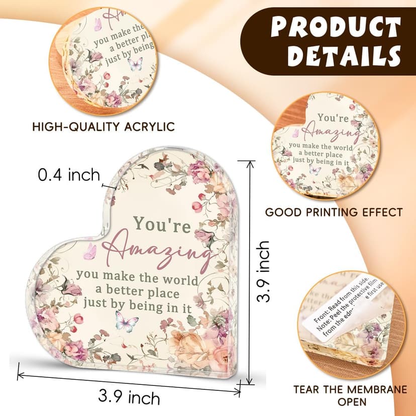 Uplifting Motivational Gift for Womens Inspirational Desk Decor Birthday Easter Mother's Day Proud of You Gifts for Women Encouragement You Are Amazing Gifts for Women B0FR8QV18Z