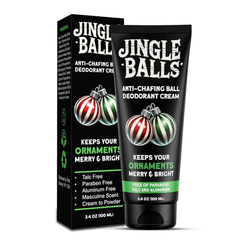 Pelto Jingle Anti-Chafing Cream Ball Deodorant for Men. 2024 Stocking Stuffers for Men Christmas Gifts For Husband Boyfriend, Unique Gifts for Him. White Elephant Gift Dad Boyfriend Secret Santa