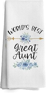 Great Aunt Gifts Kitchen Towels, Aunt Gifts from Niece Dish Towel Dishcloth 16x24 Inches, Auntie Appreciation Gift Decorative Absorbent Hand Tea Towels Decor