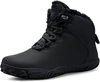 Eagsouni Womens Mens Barefoot Boots | Waterproof Winter Snow Boots | Warm Ankle Booties with Arch Support | Wide Width Hike Work Shoes | Zero Drop Sole |