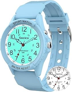 SOCICO Watch for Men Women Big Face Classic Analog Quartz Sports Backlight Unisex Waterproof Nurse Watch for Medical Army Military Time with Second Hand Easy to Read Casual Wristwatch
