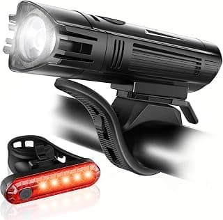 Ascher Ultra Bright USB Rechargeable Bike Light Set, Powerful Bicycle Front Headlight and Back Taillight, 4 Light Modes, Easy to Install for Men Women Kids Road Mountain Cycling B07FC9NRRR