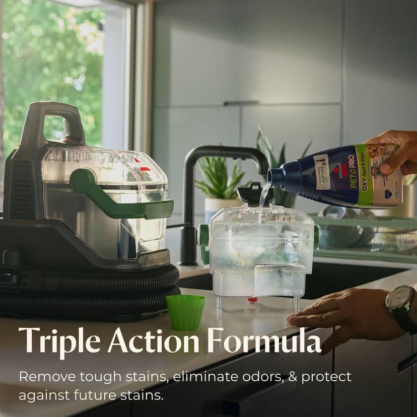 BISSELL Little Green Pet Pro Portable Carpet and Upholstery Deep Cleaner, Car/Auto Detailer with Self-Cleaning Tough Stain, Pet Hair Removal, Crevice Tool (3909)