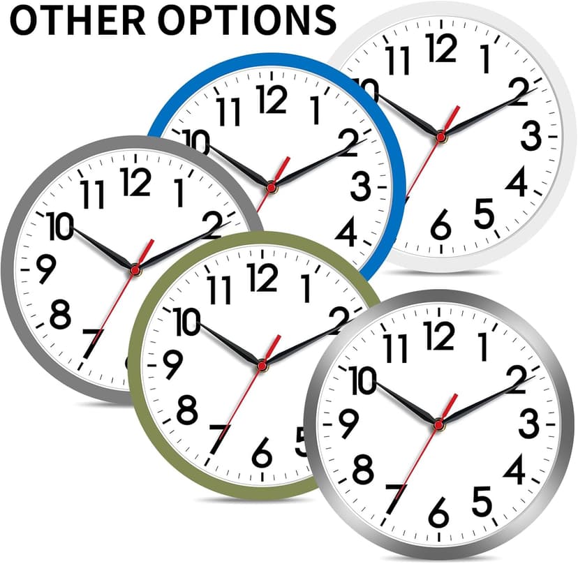 AKCISOT Wall Clock, Modern Small Wall Clocks Battery Operated 8 Inch, Silent Non-Ticking Analog Classic for Office, Home, Bathroom, Kitchen, Bedroom, School(Black)