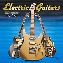 Electric Guitars | 2025 12 x 24 Inch Monthly Square Wall Calendar | Foil Stamped Cover | Plastic-Free | BrownTrout | Instrument Entertainment