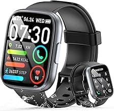 Smart Watch for Men Women (Answer/Make Call), 1.95" Touch Screen Fitness Tracker with Heart Rate/Sleep Monitor, IP68 Waterproof Smartwatch for Android iOS, Fitness Watch with 120+ Sports Modes, Black