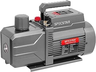 SPECSTAR 110V 9.6 CFM 1 HP Dual-Stage Rotary Vane HVAC Air Vacuum Pump for R12 R22 R134a R410a Systems with Oil Bottle