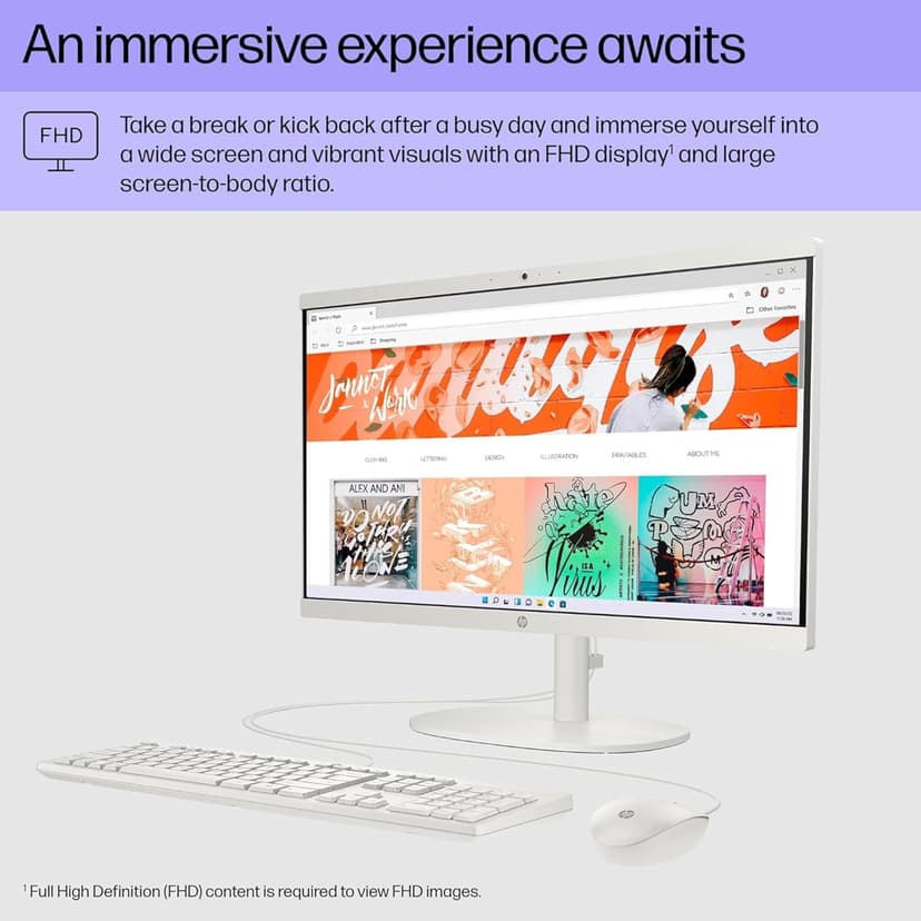 HP 22" All-in-One Desktop PC • The New Version and Look • 12 Month Microsoft Office • 40GB RAM • 1TB Storage (512GB SSD and 512GB External) • FHD Display • Intel Celeron Processor • Windows 11 Home