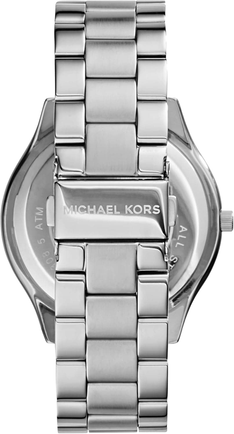 Michael Kors Slim Runway Three-Hand Silver-Tone Stainless Steel Women's Watch (Model: MK3178)