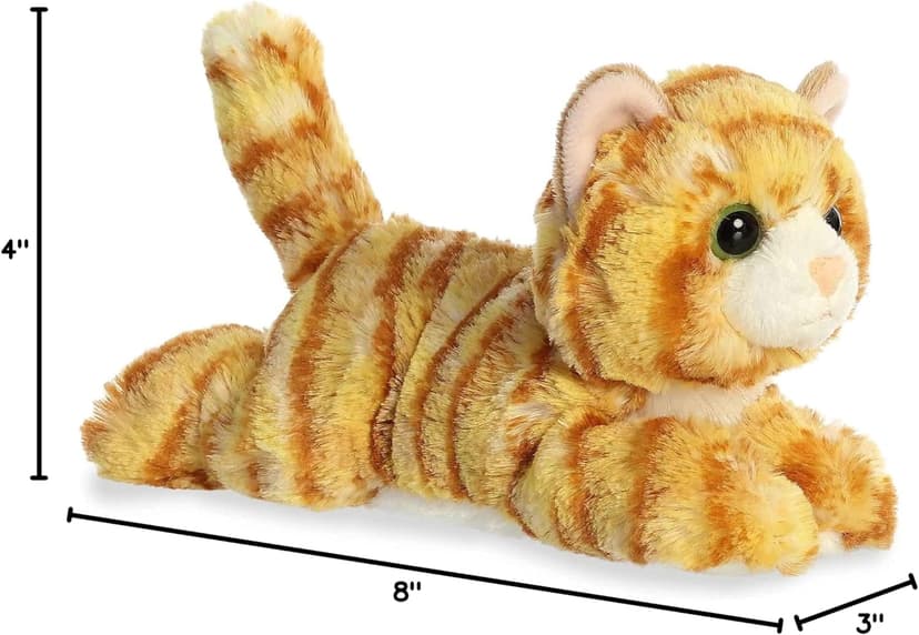 Aurora® Adorable Mini Flopsie™ Ginger Cat™ Stuffed Animal - Mini Companions Ready for Playful Adventures - for Kids All Ages, Toddlers, Adults, and Families - Orange 8 Inches