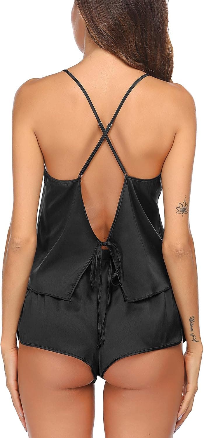 Sexy pajama set for women,Cami Top and Shorts Sets,2 Piece Silky Sleepwear for Valentines,Bridal Party,Honeymoons Gifts Ekouaer Silk Pajamas Set for Women Satin Backless Lingerie Pjs Nightwear B0876WYLZT