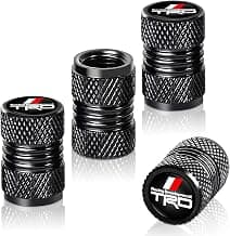 TACOMA Tire Valve Stem Cap Cover for Toyota TRD Sequoia Tundra 4Runner Trucks Belt O-Ring Seal Corrosion Resistant Tire Valve Stem Air Cap 4 Pack Black