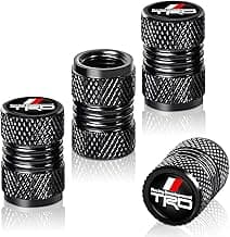 TACOMA Tire Valve Stem Cap Cover for Toyota TRD Sequoia Tundra 4Runner Trucks Belt O-Ring Seal Corrosion Resistant Tire Valve Stem Air Cap 4 Pack Black