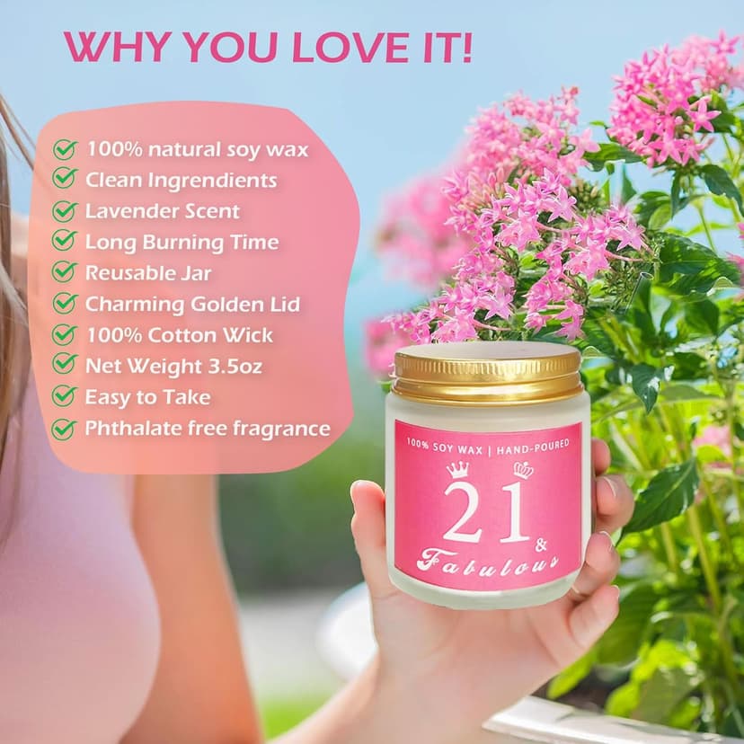 21st Birthday Gifts For Her - Happy 21 Year Old Gift Box for Women, Best Friends, Female Daughter, Sister, Girlfriend, Coworker, Bestie - Unique Basket