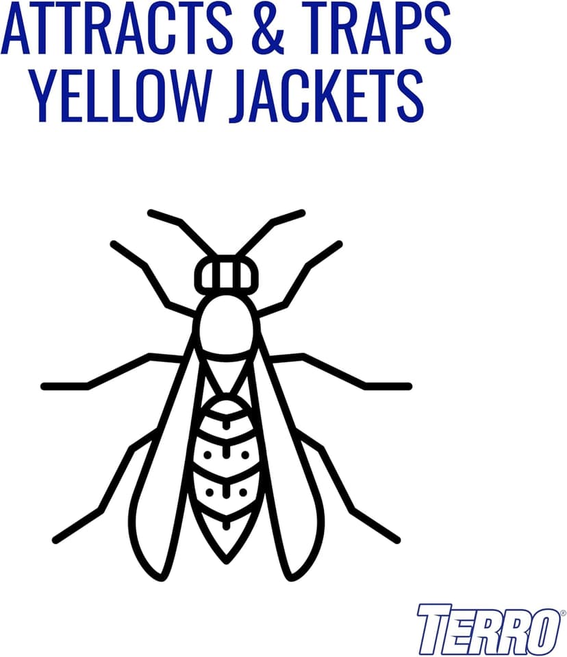 TERRO Outdoor Yellow Jacket Trap with Bait - Easy to Use - T362 - No Chemical Insecticides - Effective Yellowjacket Trap - Includes Bait
