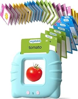 Montessori Language Learning Toys with 224 Words, Pocket Speech Therapy Toys, Sensory Learning Kit, Educational Toys for Kids Airbition Talking Flash Cards for Toddlers Ages 1‑4,224 Words English Blue B0CRYJB6GK