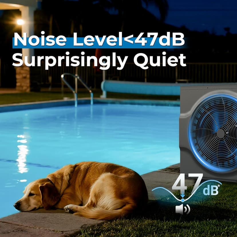 Inverter Electric Pool Heater for Inground Pool 120000 BTU Swimming Pool Heat Pump Above Ground Pool Heater 220V 33000 Gallon Heating or Cooling WiFi Control Schedule