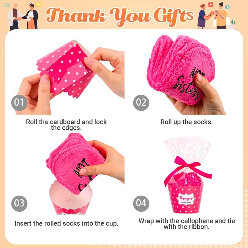 HAPPYPOP Bestie Gifts for Women - BFF Gifts, Best Friends Socks for Sisters Friends