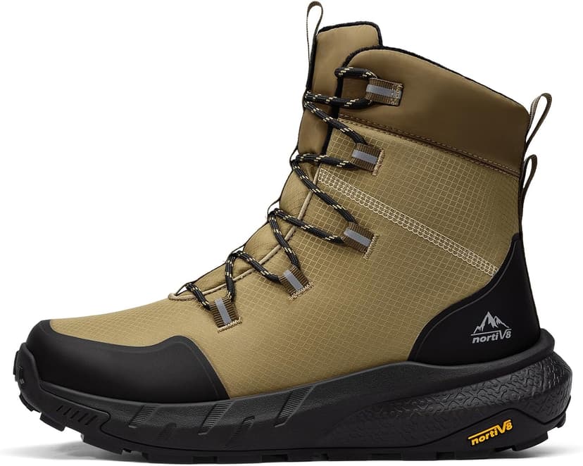 NORTIV 8 Men's Wide Winter Boots Grip on Snow Ice Insulated Waterproof Lightweight Comfortable Hiking Outdoor Boots