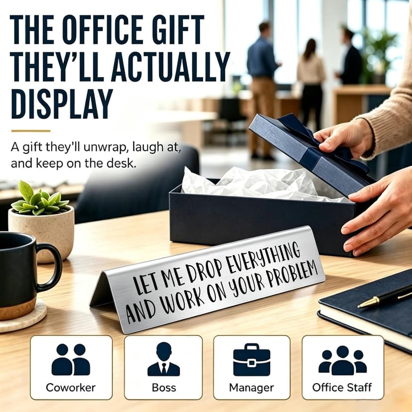 Funny office desk sign • Novelty nameplate • Coworker gift • Boss gift • Manager gift • Workplace humor decor Let Me Drop Everything and Work On Your Problem Funny Desk Plate Sign B0D1NZX9JX
