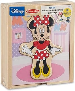Melissa & Doug Disney Minnie Mouse Dress-Up Puzzle, 18 Pieces Mix and Match Outfits, Sorting & Matching Toy with Storage Case, Educational Puzzle for Toddlers Ages 3+