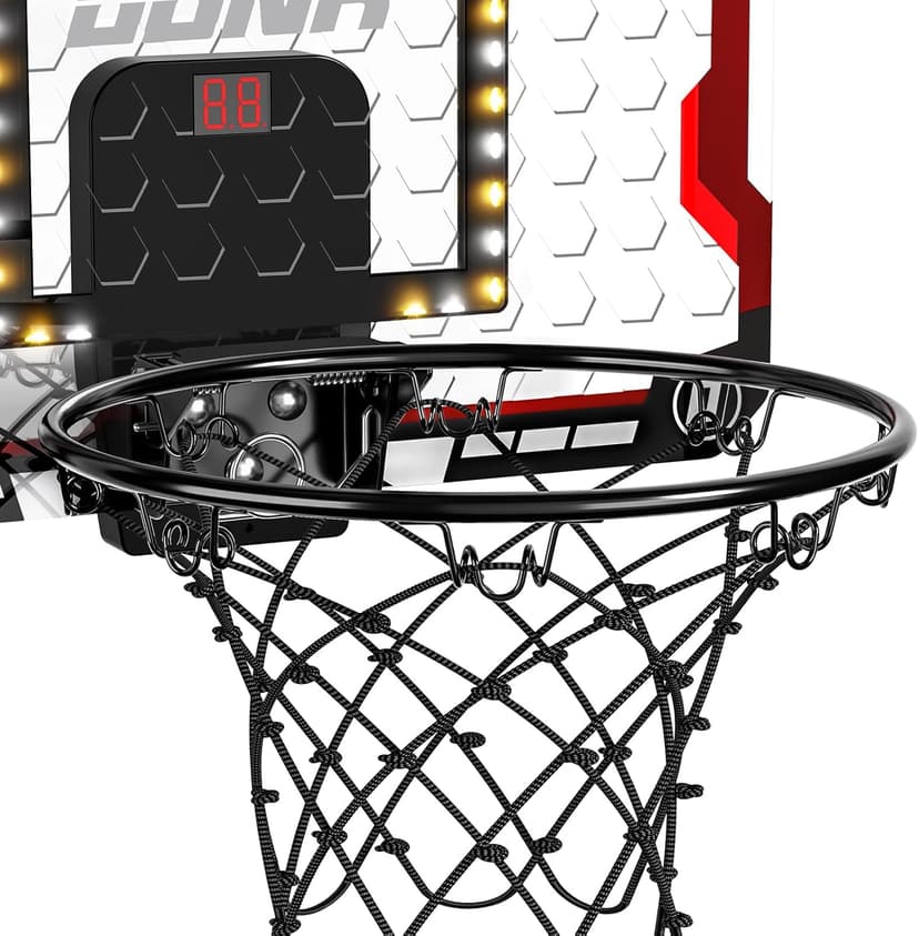 TEMI Indoor Basketball Hoop for Kids, Door Room Basketball Hoop,Mini Basketball Hoop with 4 Balls, Basketball Toys for 3 4 5 6 7 8 9 10 11 12 Year Old Boys