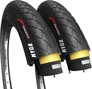 Fincci Pair 700x35c Tire Foldable 37-622 with 1mm Antipuncture Protection for Cycle Road Mountain MTB Hybrid Touring Electric Bike Bicycle with 700 x 35c Tires - Pack of 2