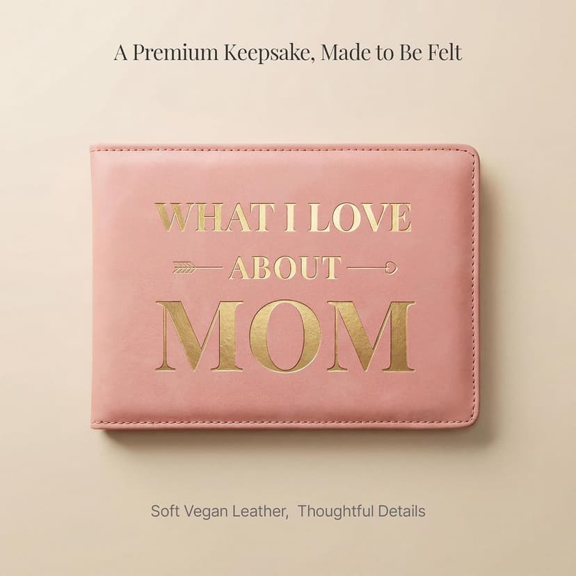 YOELOVE What I Love About Mom Leather Book – A Fill-In-The-Blank Keepsake Journal Gift for Mom Birthday Mother's Day Christmas from Daughter Son