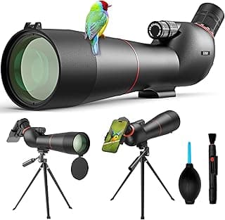 Gosky 20-60×85 Spotting Scope with Tripod - Phone Adapter, Dual Focusing Spotter Scope for Bird Watching, Wildlife Scenery (Black)