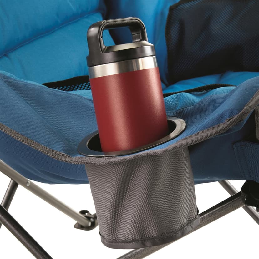 Guide Gear Oversized Extra Large Padded Camping Chair, Portable, Folding, Large Camp Lounge Beach Chairs for Outdoor, Adults, Men and Women, Heavy-Duty 400 Pound Capacity, with Cup Holder Blue