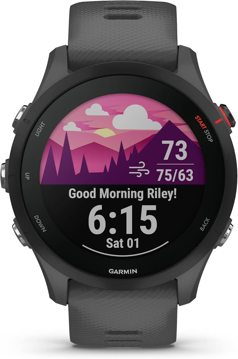 Garmin Forerunner® 255, GPS Running Smartwatch, Advanced Insights, Long-Lasting Battery, Slate Gray