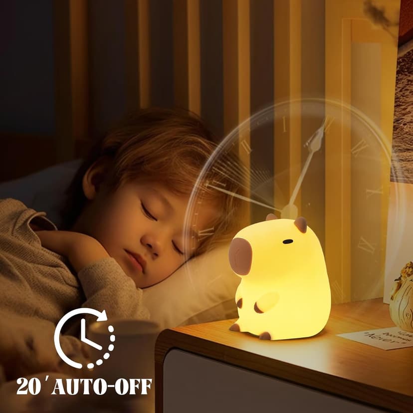 YuanDian Capybara Night Light - Adorable Silicone Lamp for Kids, Babies, Adults | Cute Capybara Gift, Nursery Bedroom Decor B0CQP7MPC1