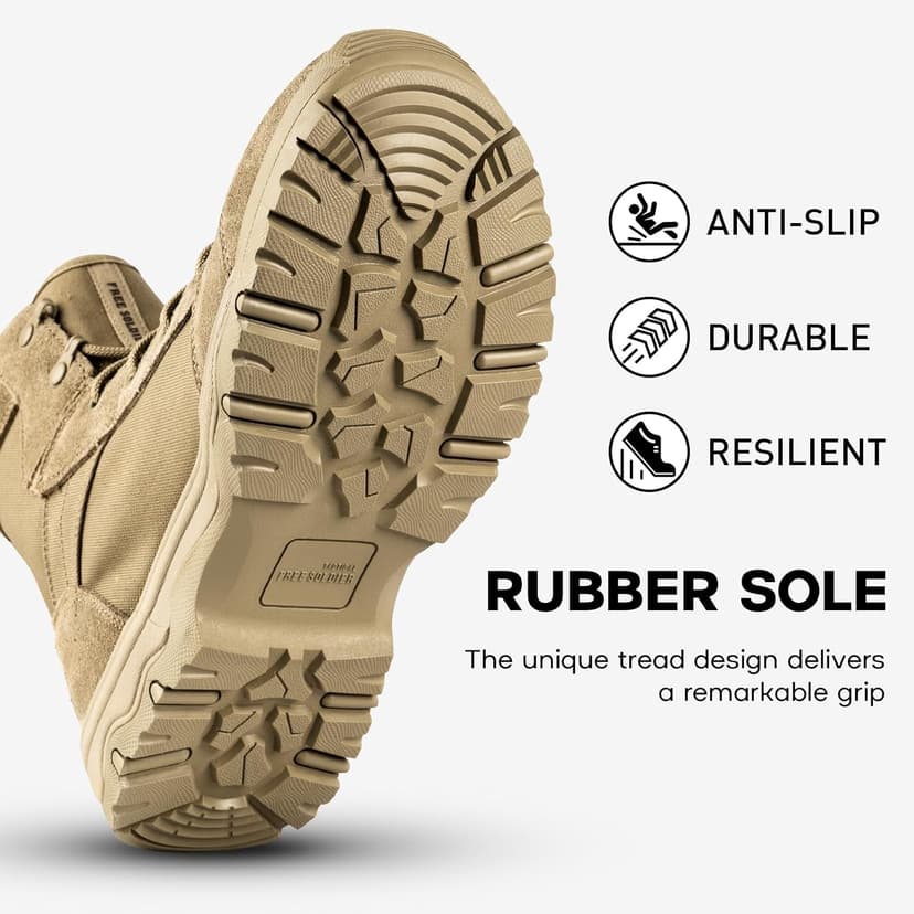 FREE SOLDIER Men's Tactical Hiking Boots Lightweight Comfortable Combat Work Boots 6 Inches