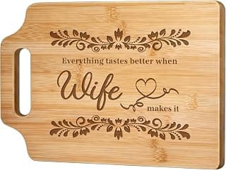 Wife Birthday Gift Ideas, " Everything Tastes Better " Engraved Cutting Board, Romantic Valentine's Day Gift to My Wife Birthday Gifts for Wife, Christmas Gift Ideas for Wife from Husband B0HBQ5XY3X
