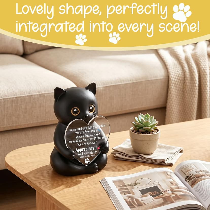 Uplifting Present for Women, Motivational Decor for Office, Affirmation Kitty Figurine, Cat Lover Gifts for Women Appreciation Gift for Cat Lovers, Encouraging Gift for Cat Lovers, XXS22 B0G12RSTWW
