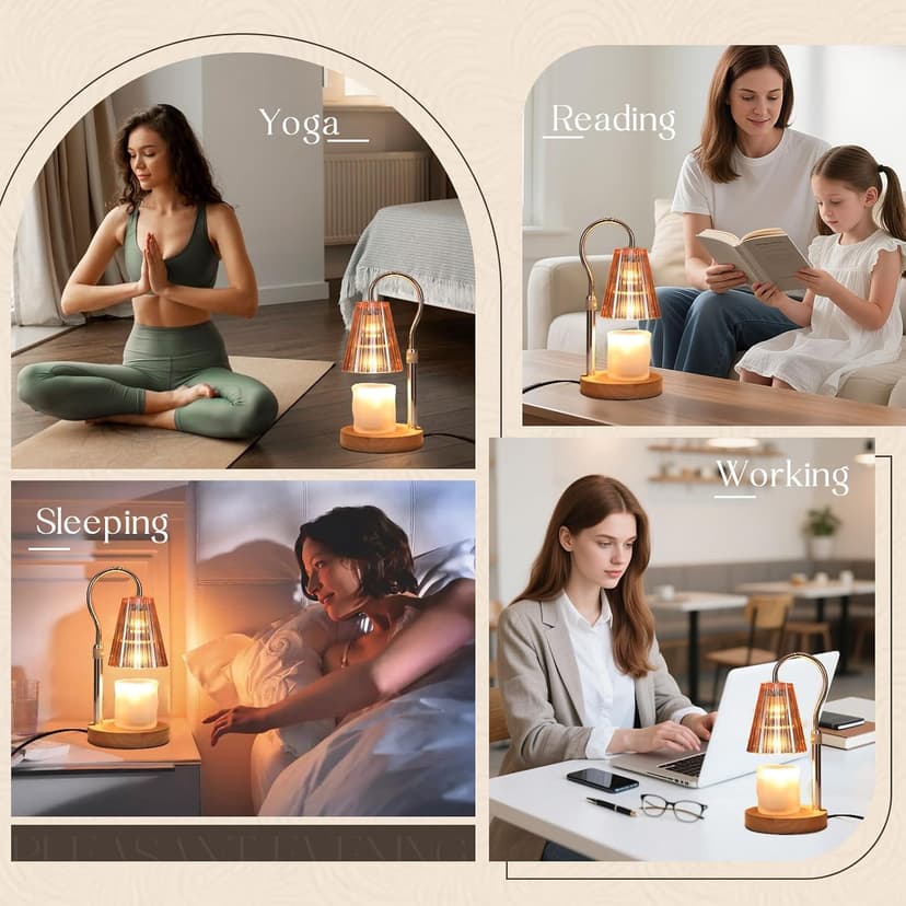 SnowBB Candle Warmer Lamp with Timer Dimmer, Adjustable Height, Birthday Gifts for Women Mom Friend Sister, House Warming Gift New Home Decor, Vintage Wax Melt Warmer, Christmas White Elephant Gifts B0FDWT6XTF
