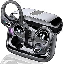 Wireless Earbuds 75hrs Bluetooth 5.4 Headphone Sport, 2025 Bluetooth Earbuds Stereo Deep Bass Over Ear Bud with Earhooks, ENC Noise Cancelling Mic, IPX7 Waterproof Earphone for Workout/Running