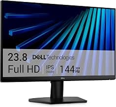 Dell 24 Monitor - SE2426H - 23.8-inch FHD (1920x1080) 144Hz 1ms Display, in-Plane Switching (IPS) Technology, AMD FreeSync™, TÜV 3-Star 2X HDMI, Tilt