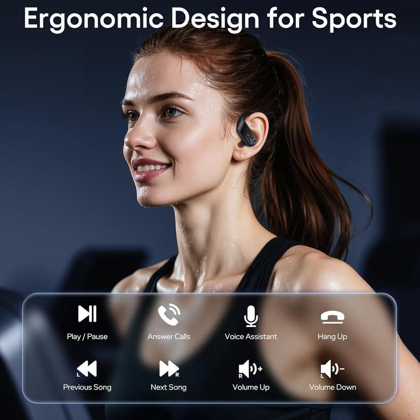 Hybrid Active Noise Cancelling Wireless Earbuds 80 Hrs Playtime Hi-Res Stereo Sound Bluetooth Headphones with Transparency Mode Ear Buds with Earhooks ANC Sports Earphones for Workout Running Travel