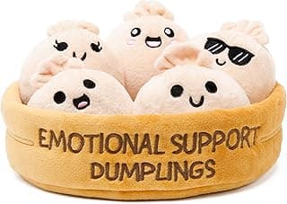 Squishy Toys and Plushies, Gift Ideas for Loved Ones of All Ages, Includes 5 Plushies with Carrying Basket Emotional Support Dumplings, Cuddly Stuffed Animals by Relatable B0CFBCJL3K